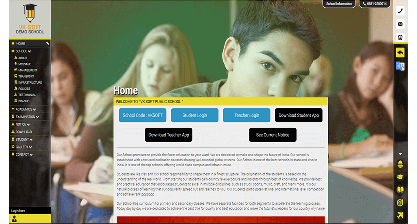 school software dashboard