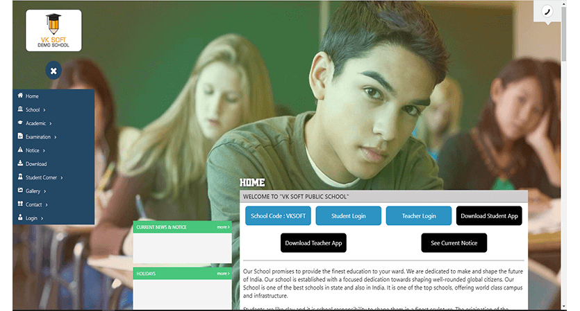 school software dashboard
